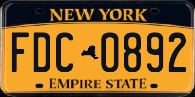 NY license plate FDC0892