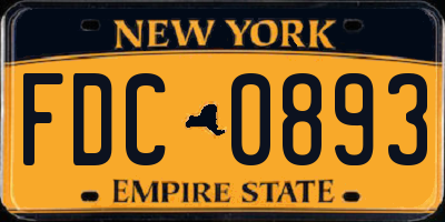 NY license plate FDC0893