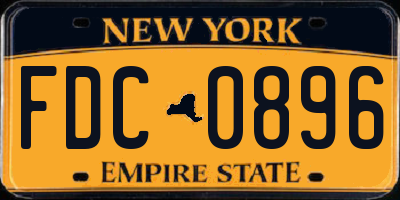 NY license plate FDC0896