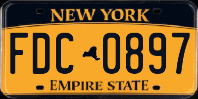 NY license plate FDC0897