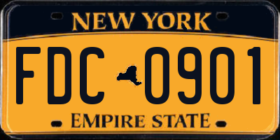 NY license plate FDC0901