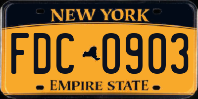 NY license plate FDC0903