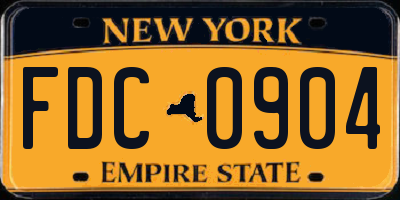 NY license plate FDC0904