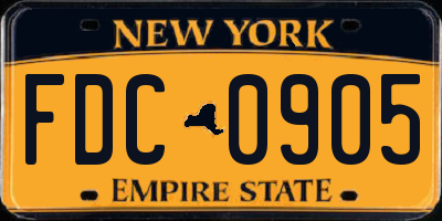 NY license plate FDC0905