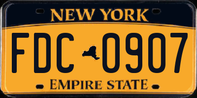 NY license plate FDC0907