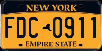 NY license plate FDC0911