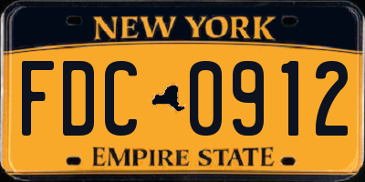 NY license plate FDC0912