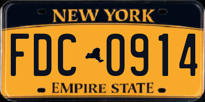 NY license plate FDC0914