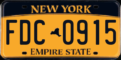 NY license plate FDC0915