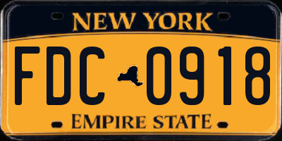 NY license plate FDC0918