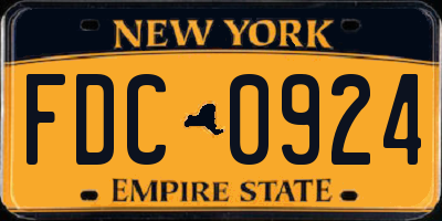 NY license plate FDC0924