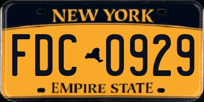 NY license plate FDC0929