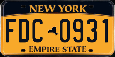 NY license plate FDC0931