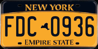NY license plate FDC0936