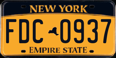 NY license plate FDC0937