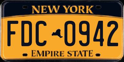 NY license plate FDC0942