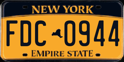 NY license plate FDC0944