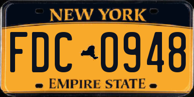 NY license plate FDC0948