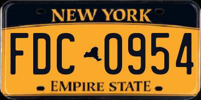 NY license plate FDC0954