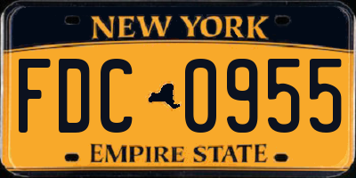 NY license plate FDC0955