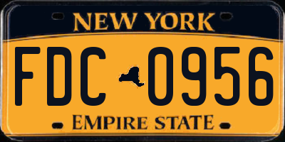 NY license plate FDC0956