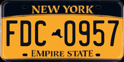 NY license plate FDC0957