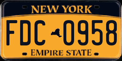NY license plate FDC0958