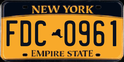 NY license plate FDC0961