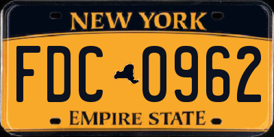 NY license plate FDC0962
