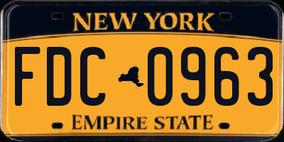 NY license plate FDC0963