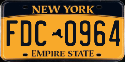 NY license plate FDC0964