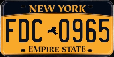 NY license plate FDC0965
