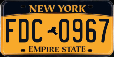 NY license plate FDC0967