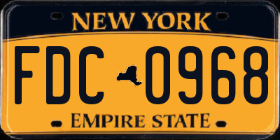NY license plate FDC0968