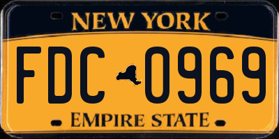 NY license plate FDC0969