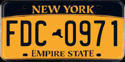 NY license plate FDC0971