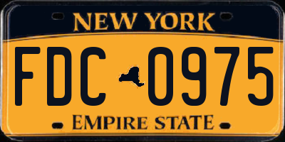 NY license plate FDC0975
