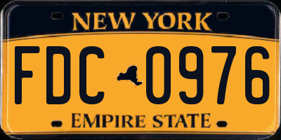 NY license plate FDC0976
