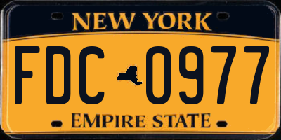NY license plate FDC0977