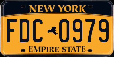 NY license plate FDC0979