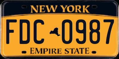 NY license plate FDC0987