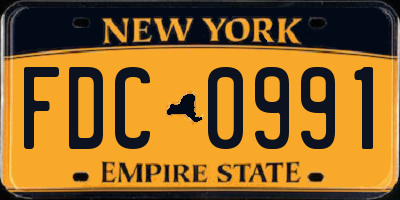 NY license plate FDC0991