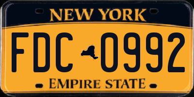 NY license plate FDC0992