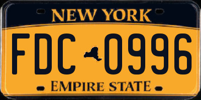 NY license plate FDC0996