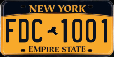 NY license plate FDC1001