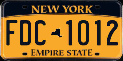 NY license plate FDC1012