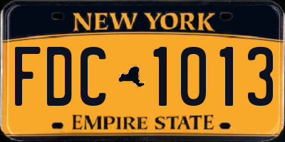 NY license plate FDC1013