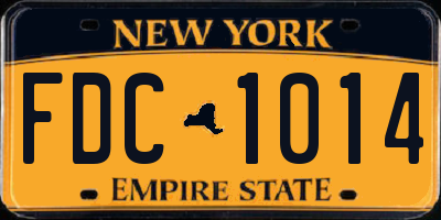 NY license plate FDC1014