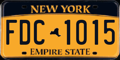 NY license plate FDC1015