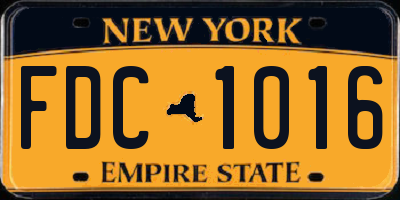 NY license plate FDC1016